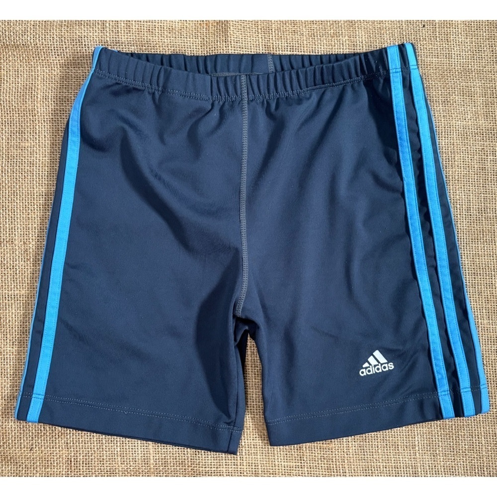 Boys Adidas Climalite Gray Blue Athletic Shorts Medium Sports Leisure Normcore